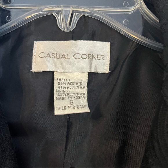 Vintage Black Jacquard Blazer Sz 6 Button Front Paisley Pattern Classic - Picture 3 of 5